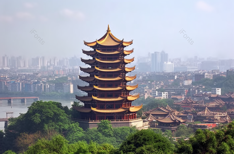 湖北武汉黄鹤楼日景现代城市城市风光自然风景实拍航拍图像摄影,高清,摄影图,摄影图片,图片大全,摄影图免费下载
